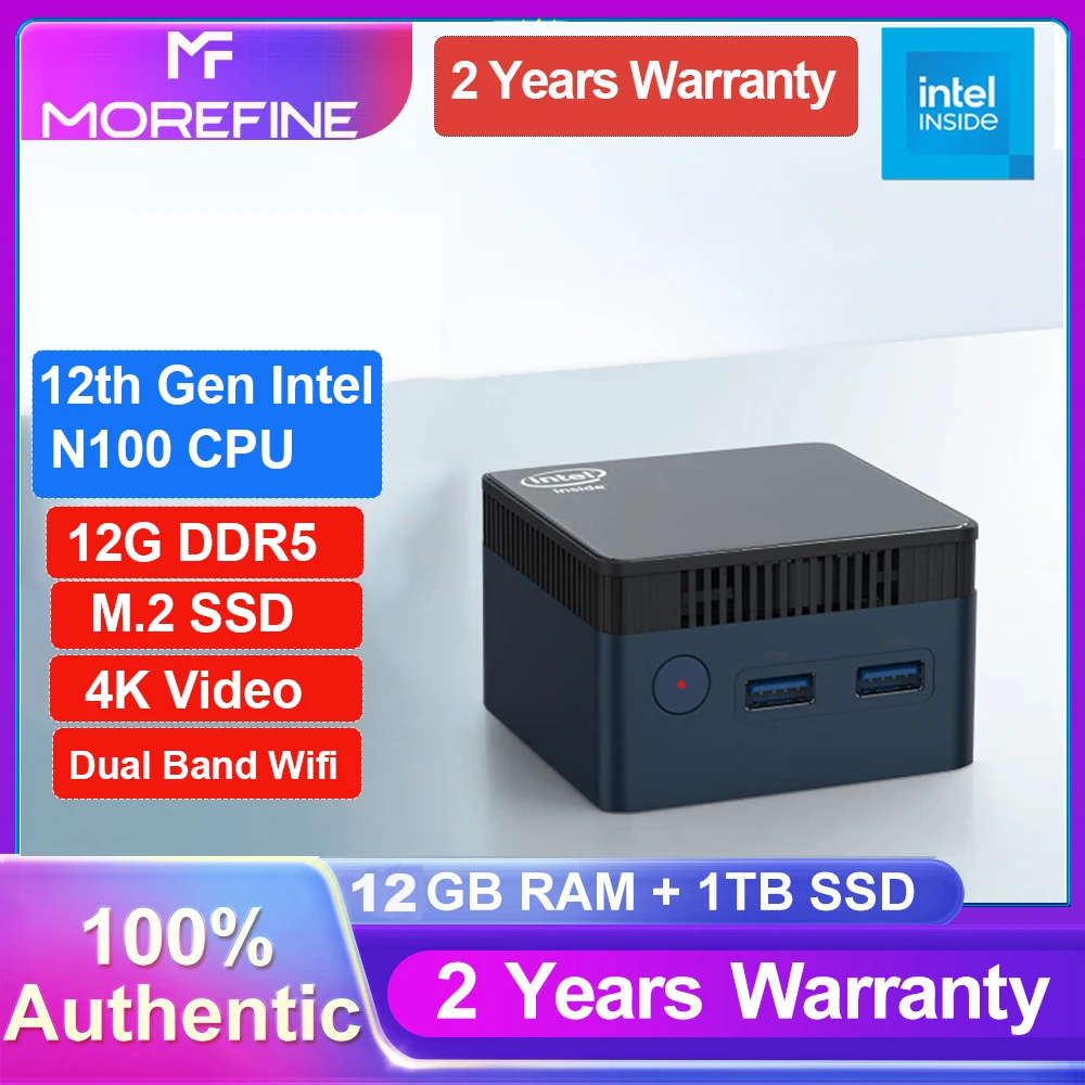 MOREFINE M6S N100 DDR5 Mini PC Intel 12G 256GB/512GB