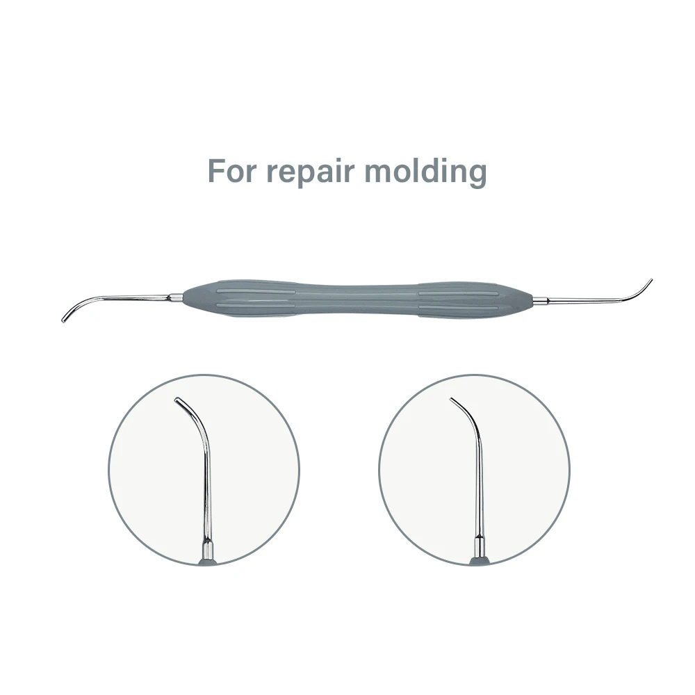 Dental Double-Ended Stainless Steel Resin Filler Set with Silicone Handle