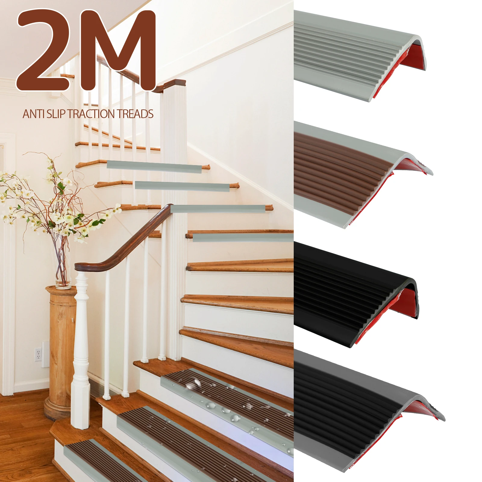 PVC Non Slip Stair Edge Protector Trim Strips