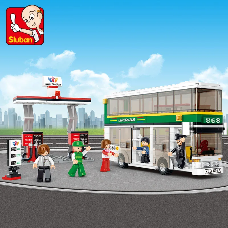 

Sluban Building Block Toys City Bus 403PCS Model Bricks B0331 Double-Decker Compatbile With Leading Brands Construction Kits