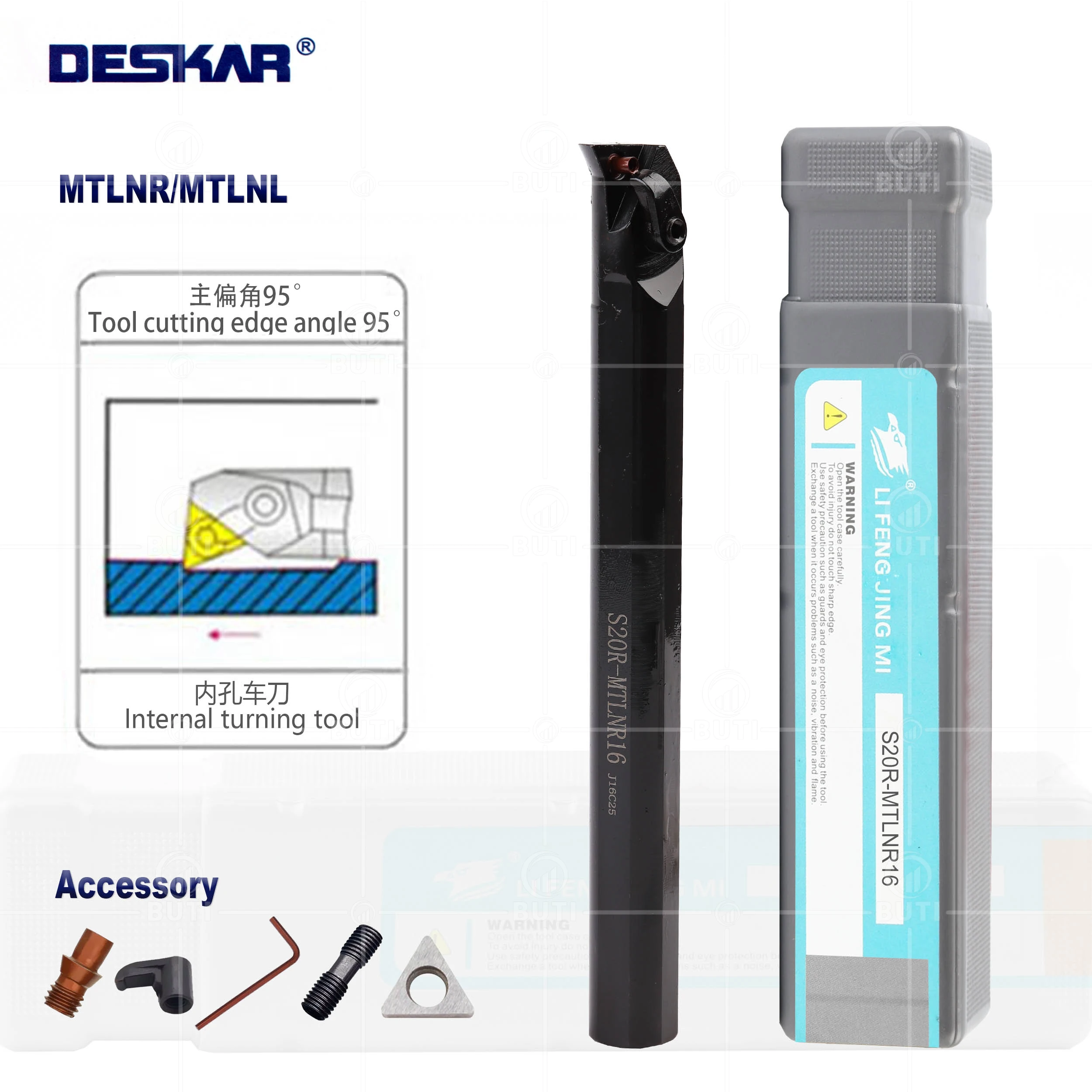 

DESKAR 100% Original S16Q/S18Q/S20R/S25S-MTLNR16 Lathe Internal Tool Holder MTLNR/L Use For TNMG Inserts CNC Turning Boring Bar