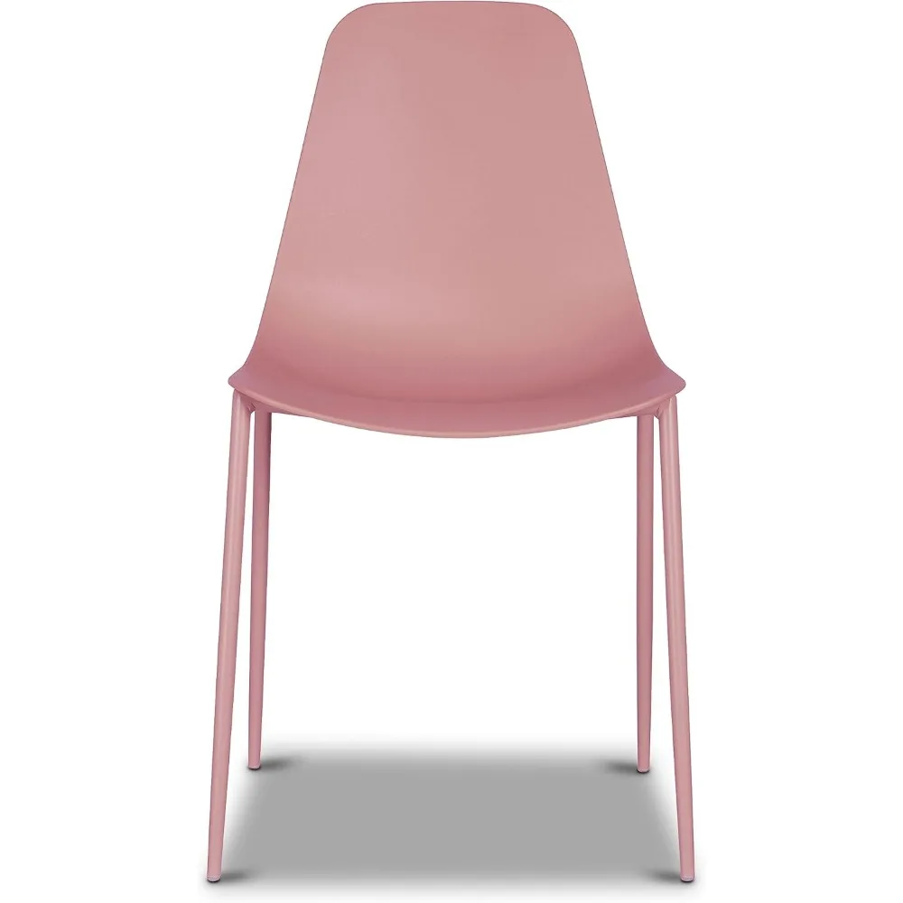 Isla Modern Kitchen Chairs Set of 4 - Plastic Dining Chair with Metal Legs - Quick Assembly Simple Cafe Chairs Plast 5