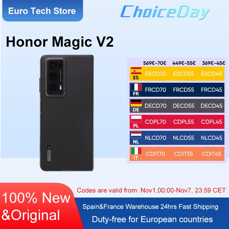 Składany telefon Honor Magic V2 z EU za $664.67 / ~2517zł