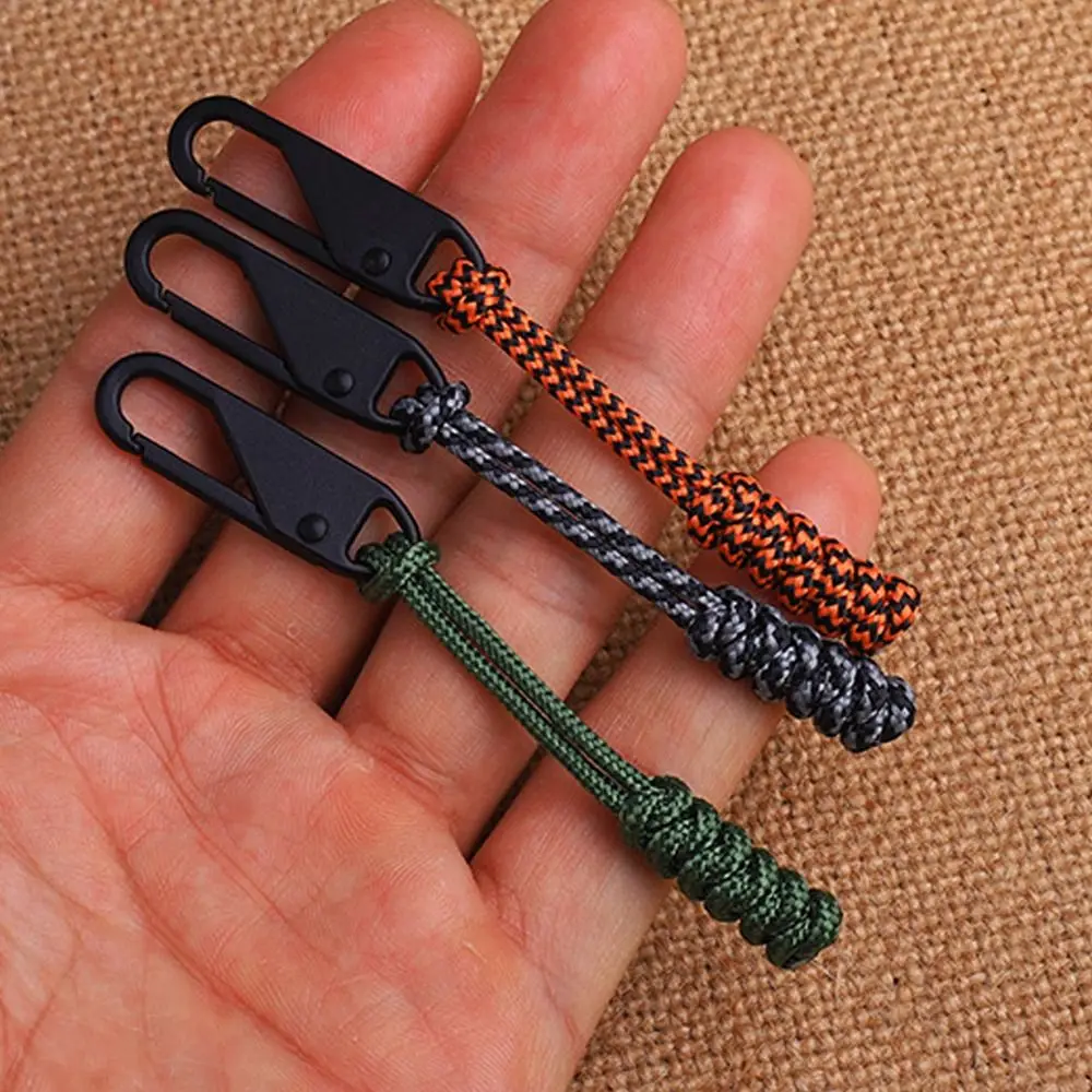 Durable Zipper Sliders Wear-resistant Umbrella Rope Woven Zipper Pull Head Replaceable Detachable Pull Rope Outdoor