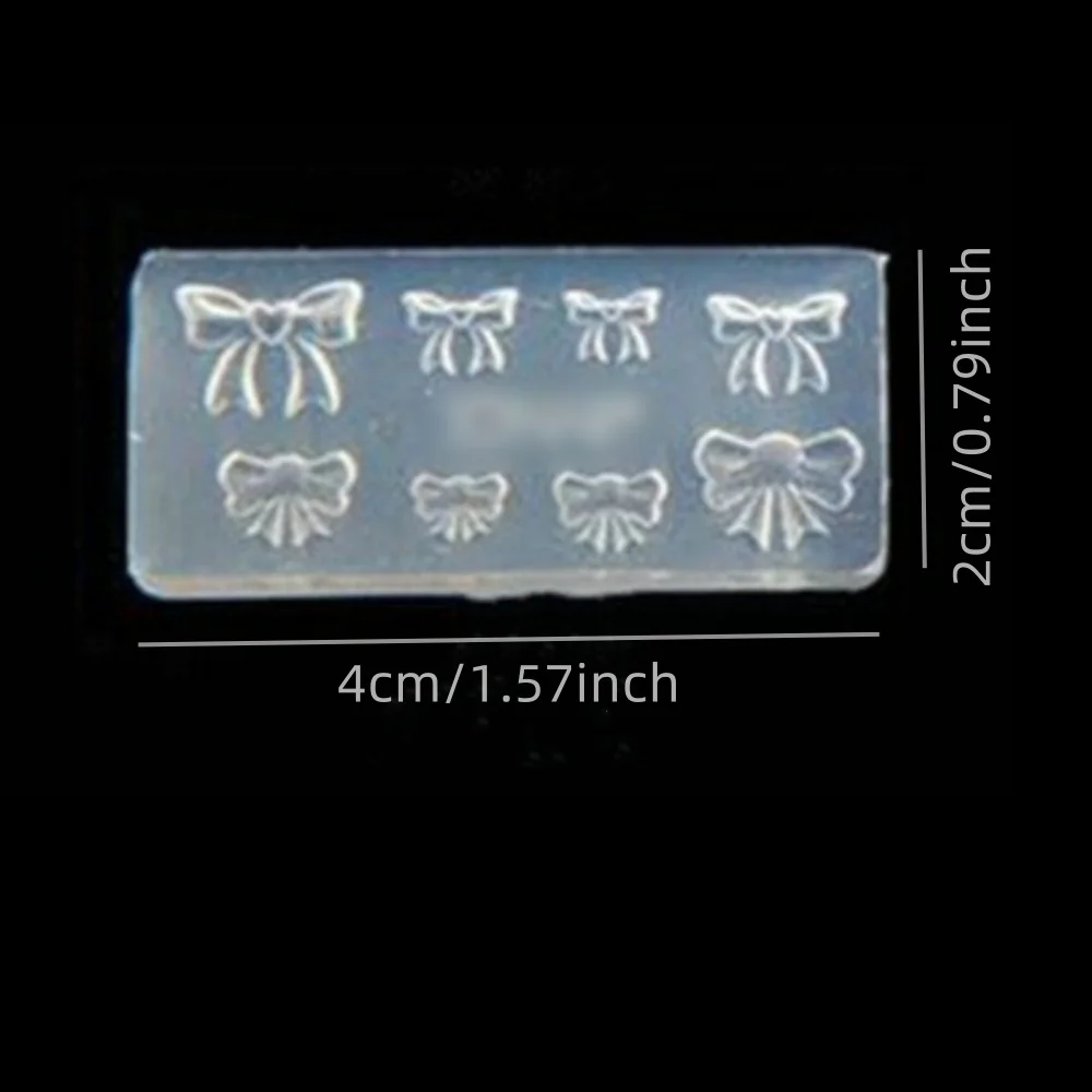 Nail art Valentine Loving Heart Wings Bowknot Silicone Mold DIY Manicure Deco Tools 4