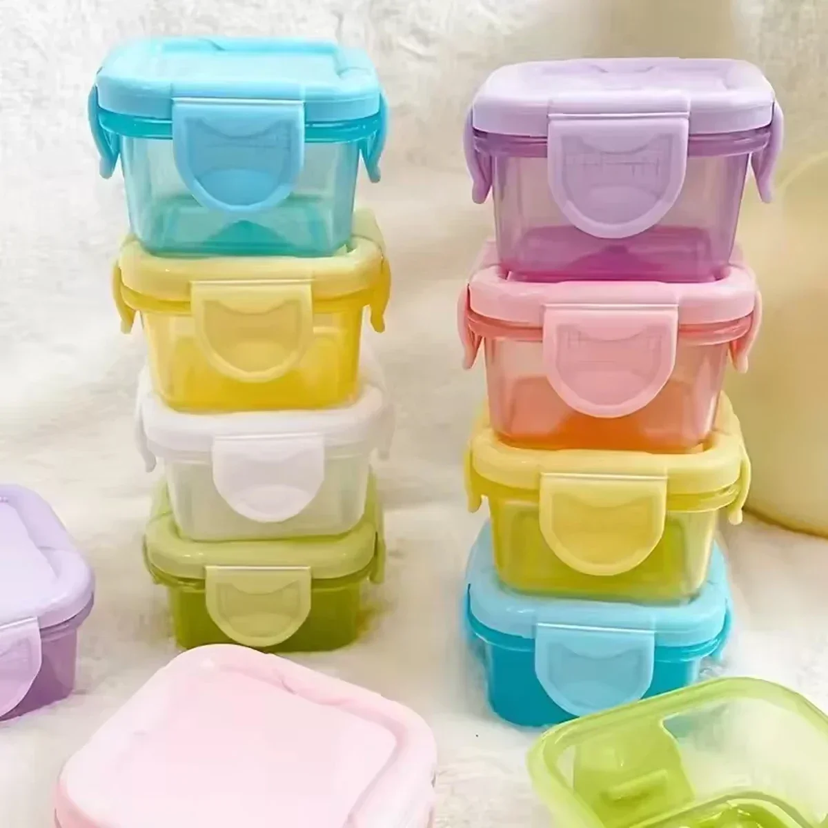 Mini Food Storage Containers Leakproof Lids Condiment Sauce