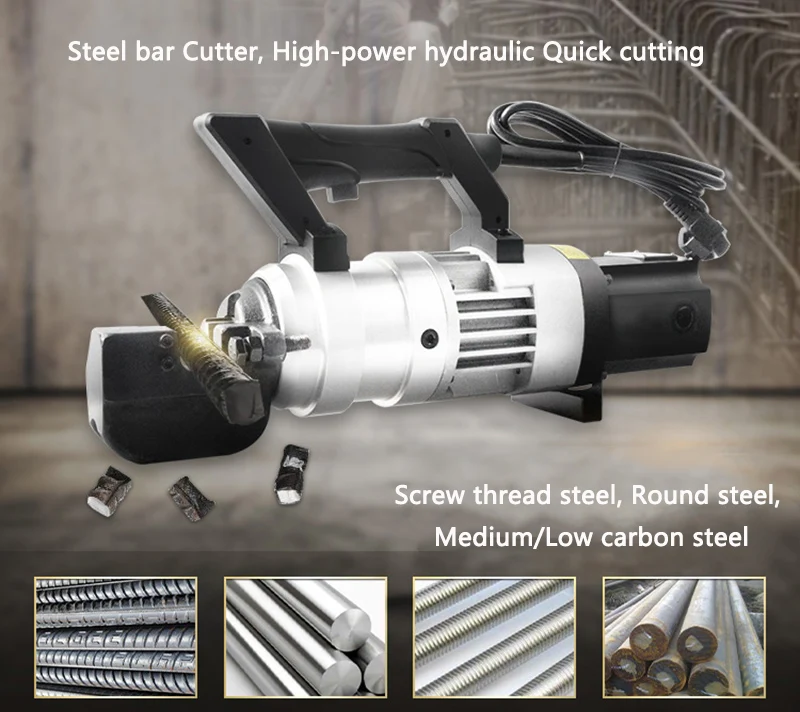 Upgrade Electric hydraulic Steel bar Cutter Portable Steel bar Cutting machine Quick Rebar Cutting pliers Strong power RC-22C/25 electric hydraulic cable scissors copper aluminum armored cable 105mm 120mm split type cable cutter quick wire cutting pliers