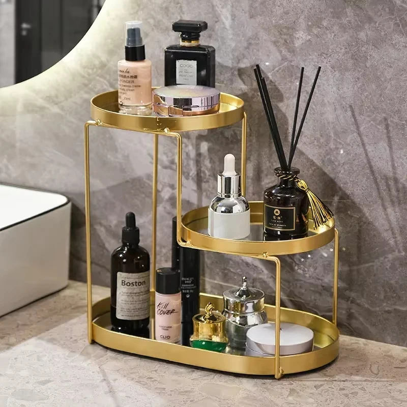 Makeup Organizer Bathroom Storage Shelf Storage Box Makeup Brush Holder Toilet Desktop Cosmetic Storage Shelf Dresser Organizer 5