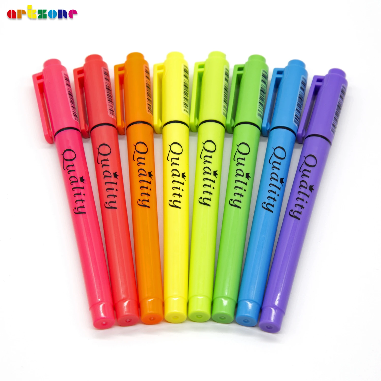8 Colors Fluorescent Highlighter Pens Non Toxic No Smear Ink Colored