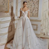 Classic Wedding Dresses A-Line Bridal Gowns Off The Shoulder Robe For Formal Party Pretty Appliques Vestidos De Novia Customized 1