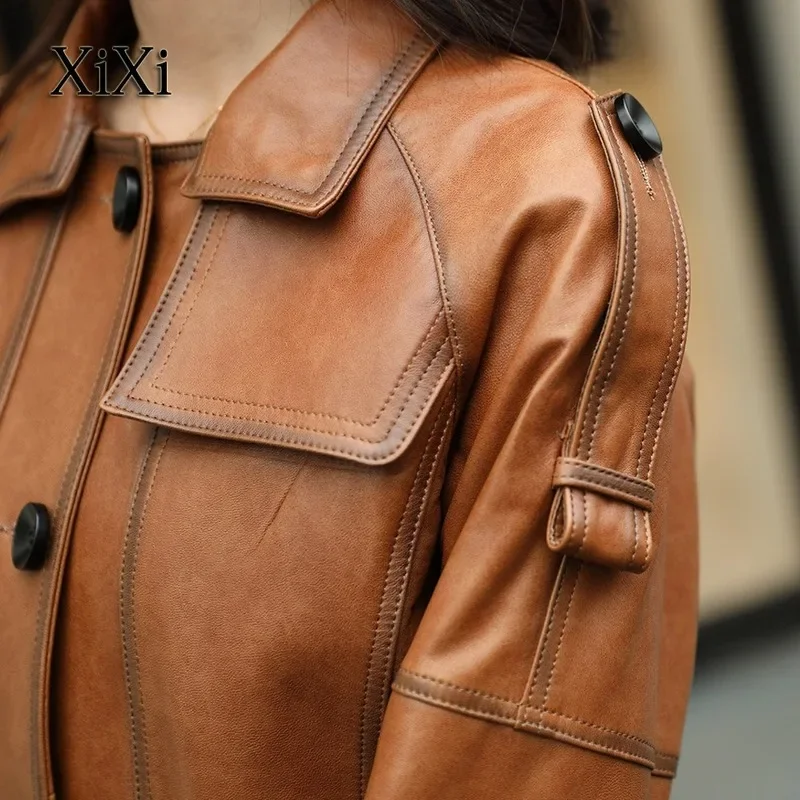 Short Genuine Leather Jacket Women Real Sheepskin Coat Female Korean Women\'s Clothing Spring Autumn 2020 ZXL2002 Pph1594