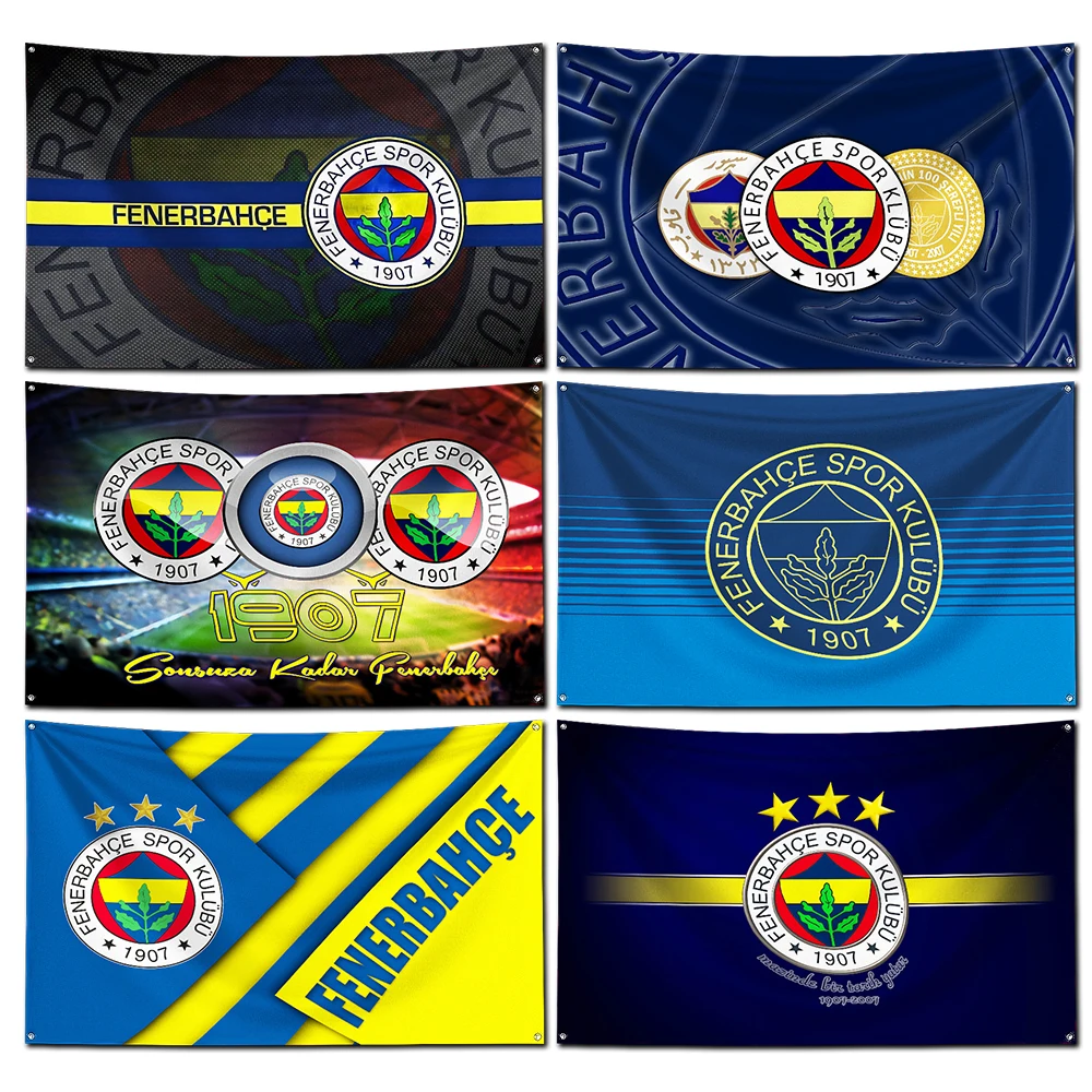 

3x5 Ft Football Game FC Fenerbahces 1907 Flag Polyester Digital Printing Banner For Garage or Out door Decoration