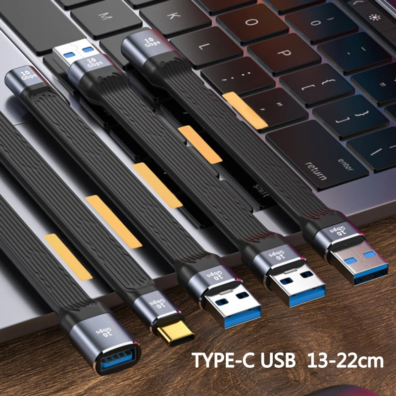 Cable flexible corto USB C a USB C tipo C macho a hembra PD 100W 5A carga  rápida 40Gbps Cable de transferencia de datos