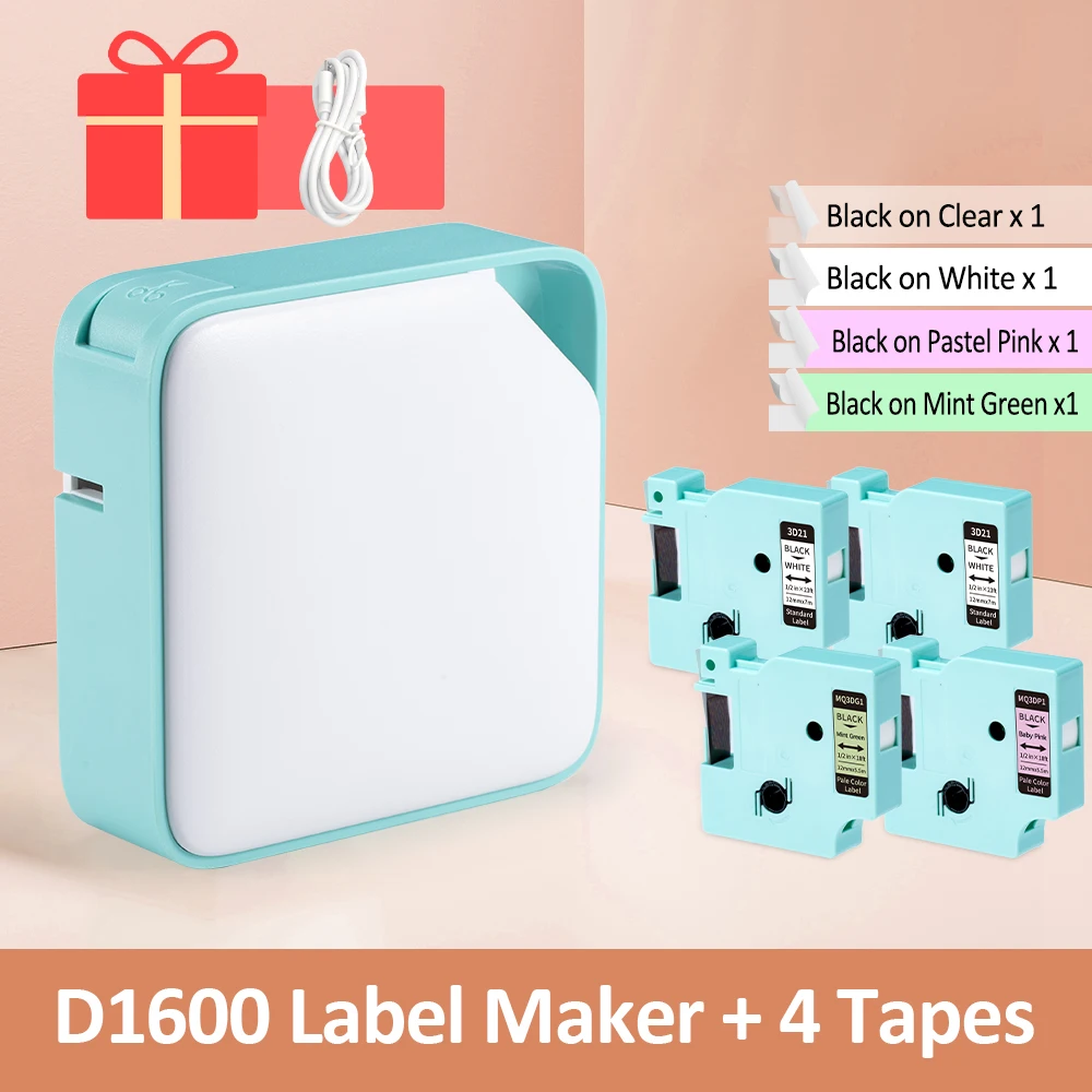 D1600BluetoothLabelMakerPortableLabelPrinterClearPrintingEasy