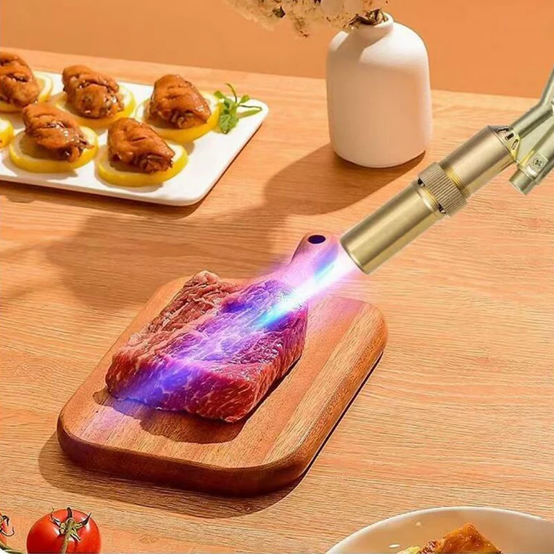 Portable Welding Gas Torch Flame Butane Burner Outdoor Camping BBQ Lighter Flamethrower gas torch welding torch butane torch gas burner 1Pcs Kitchen Supplies