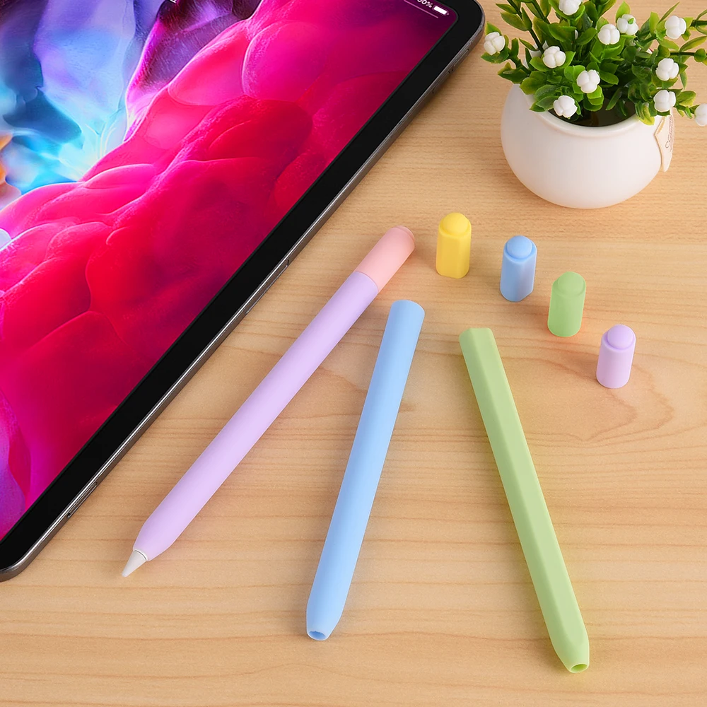 quality Cartoon silicone pen case for ApplePencil 3generation USB-C Anti-slip and anti-drop tablet stylus case Solid