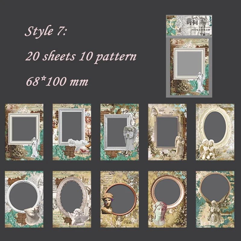 Vintage Frame Sticker Pack - 8 Style Scrapbooking & Handmade Craft Stickers