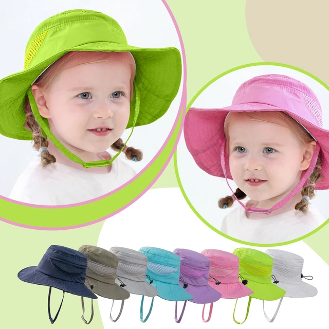 1-4 Years Kids Sun Hat Girls Boys Sunscreen Mesh Bucket Hat Summer