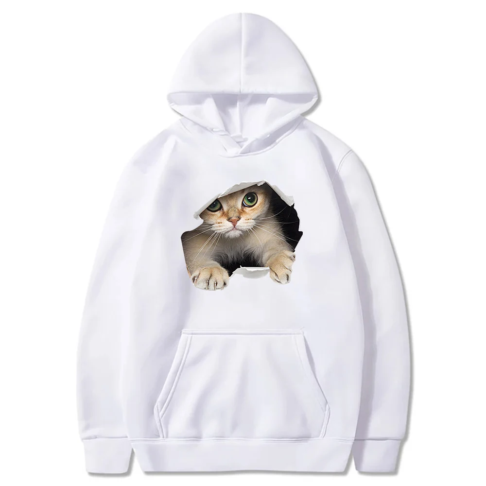 2023 New Fashion Hoodies Cute Cat Printed Men's Hoodies Sweatshirts Women's Sportswear Fleece