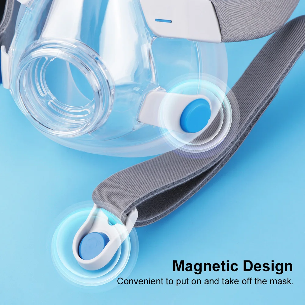 Comfortable Full Face CPAP Mask with Cushion and Adjustable Headgear for Sleep and Anti-Snoring