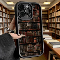 Vintage Bookshelf Design Soft Shockproof Anti - Fall Protective Case for Redmi Note 11T 5G (Black DQMYTYCCL)