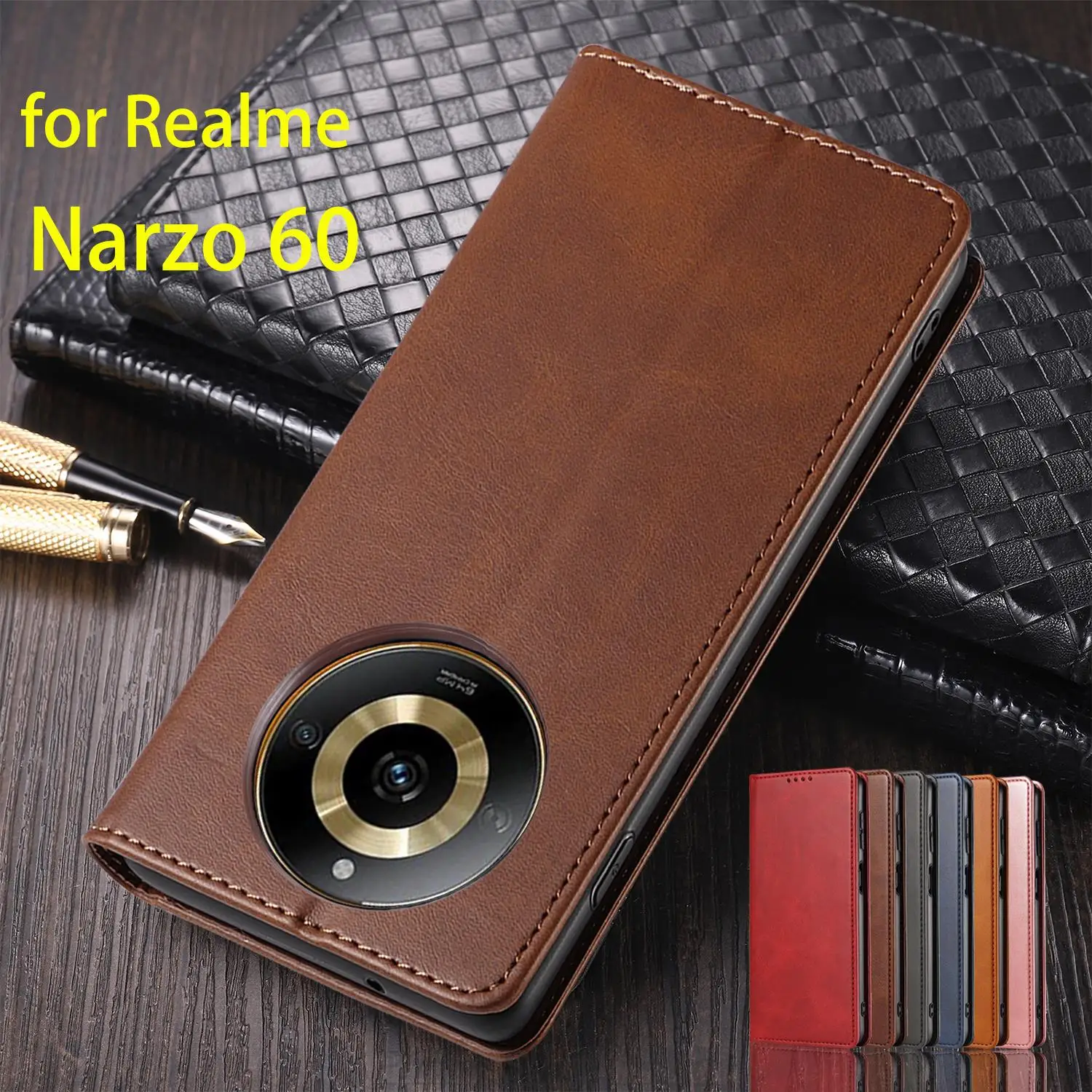 

Кожаный чехол для OPPO Realme Narzo 60, 6,43 дюйма
