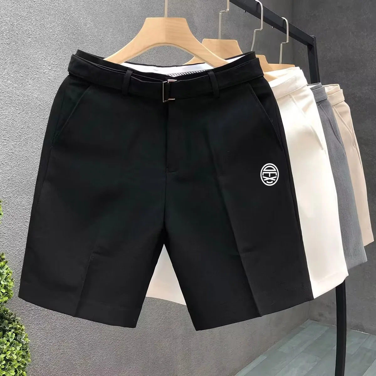 Men Golf Pants Slim Casual Shorts