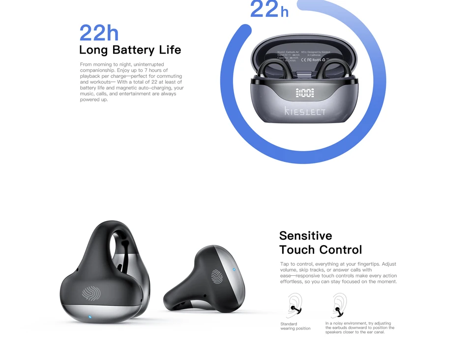 KIESLECT Åben AI-opladeretui med LED-display