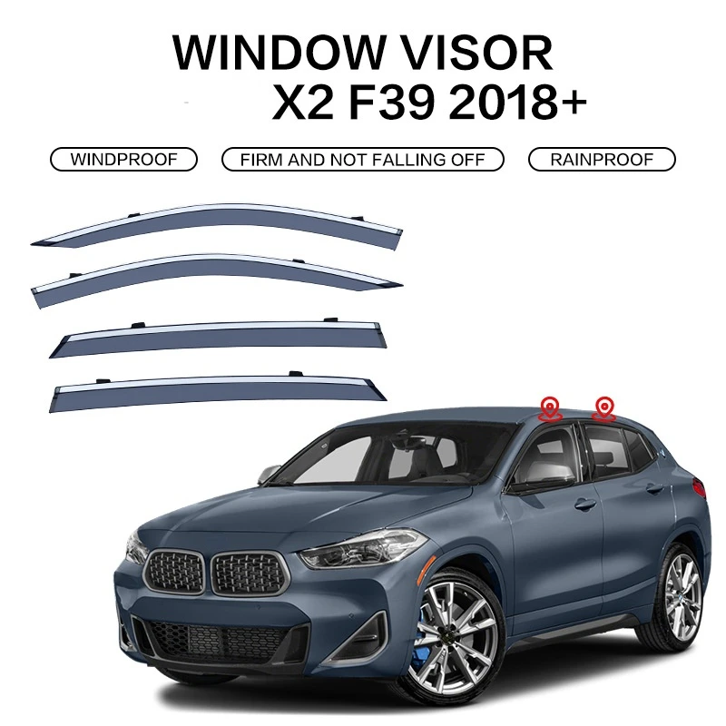 

4 шт., пластиковые наружные дефлекторы от солнца и дождя для BMW X2 F39 2018 2019 2020 2021 2022