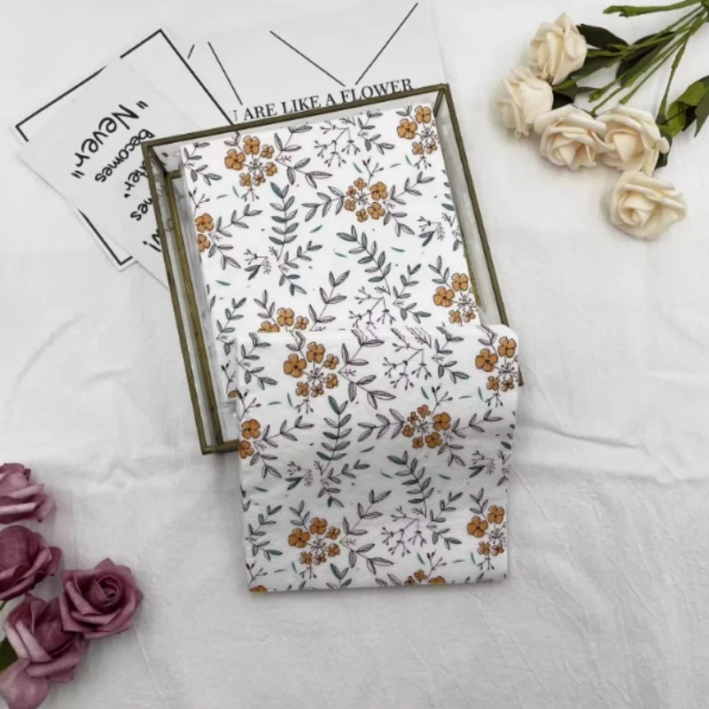 Printed Napkins Flowers and Grass 2 Layers 20pcs/pac for Wedding Restaurant Decoration Wine Glass