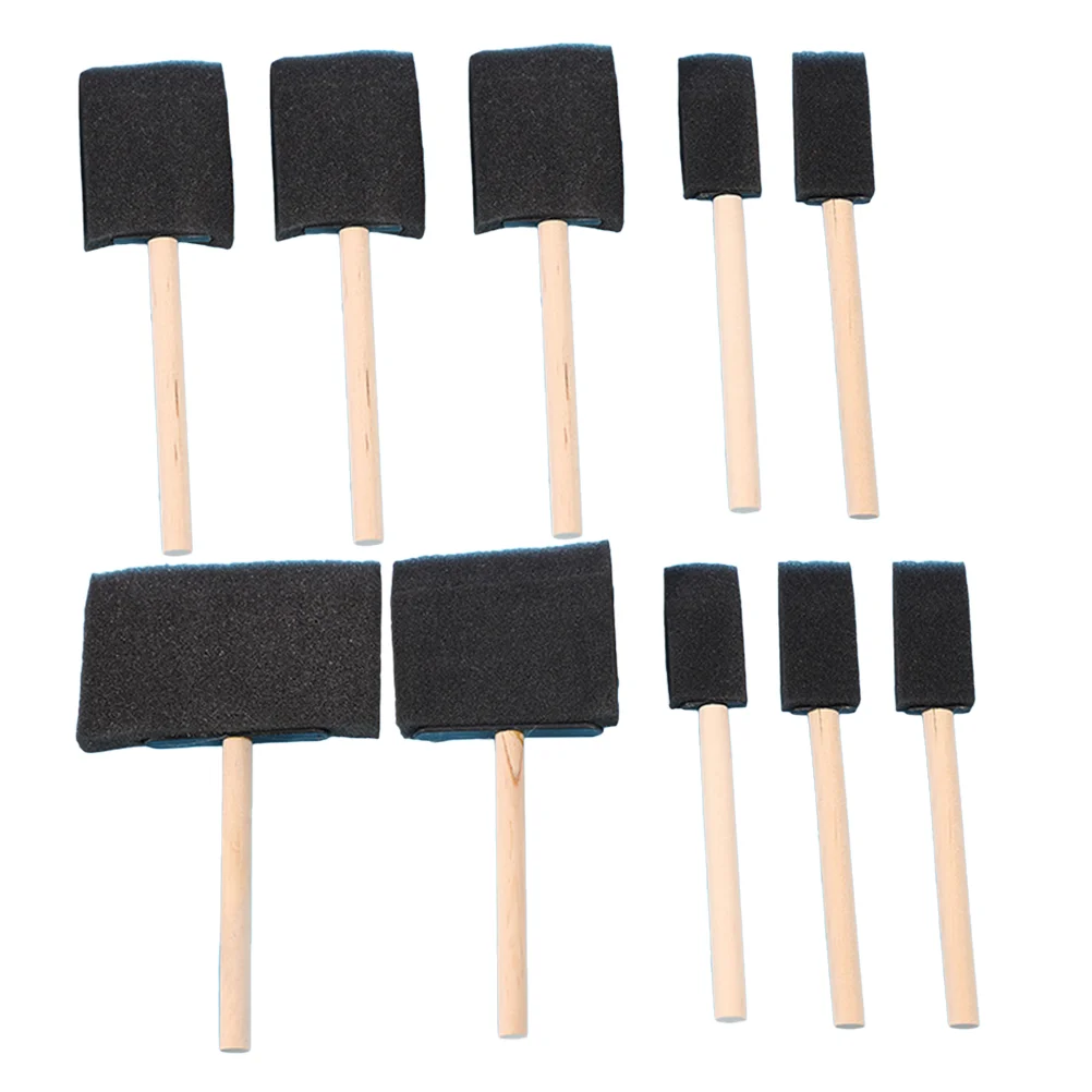 10 Pcs Sponge Paint Brush Stains Paints for Kids Drawing Tool Bamboo Child Foam