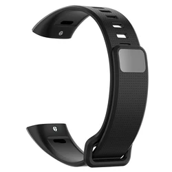 Universal Silicone Waterproof Smartwatch Strap - Adjustable Replacement Band (Black)