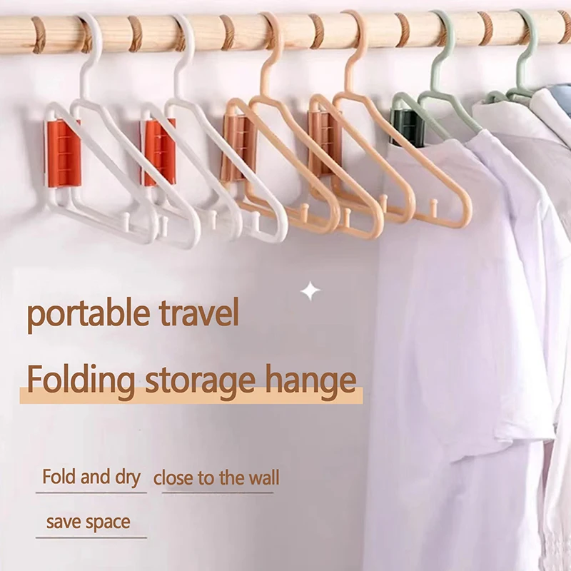 1PC Folding Clothes Hangers Towel Rack Clothes Hangers Home Storage Hooks Home Storage Hooks Towel Rack Portable Space-Saving 2