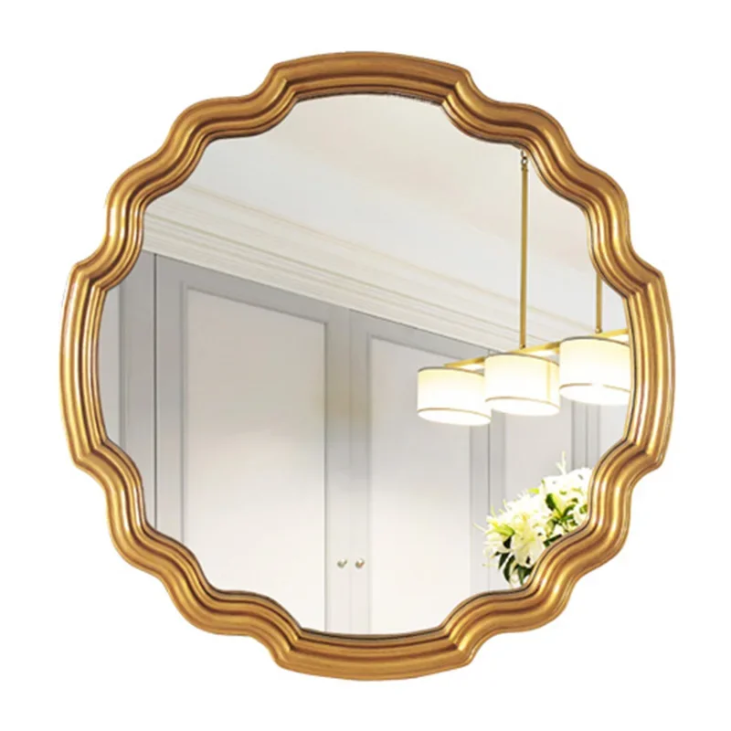Round Wall Mounted Mirrors Bathroom Safety Gold Frame Mirror Aesthetic Modern Espelho Barbear Chuveiro Bathroom Accessories