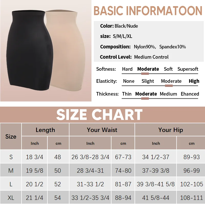 Women Half Slips for Under Dresses High Waist Underskirt Seamless Skirt Tummy Control Body Shaper Butt Lifter Slimming Underwear images - 6