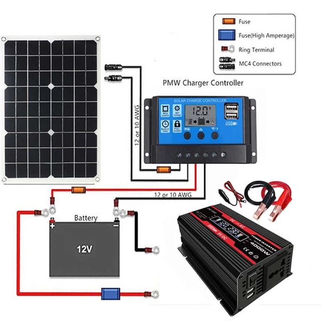 Système de panneaux solaires IP65 1000W, contrôleur de Charge 60A, Kit  d'inverseur complet pour production d'énergie - AliExpress