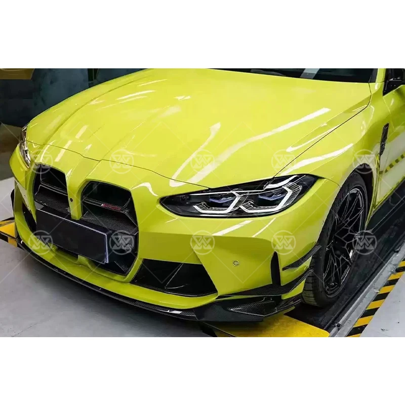 BMW용 건식 탄소 섬유 전면 측면 에어 벤트 핀 스포일러 트림, 2021-2024 흡기 프레임 커버, 카나드 립 스플리터, G80 M3 G82 G83 M4