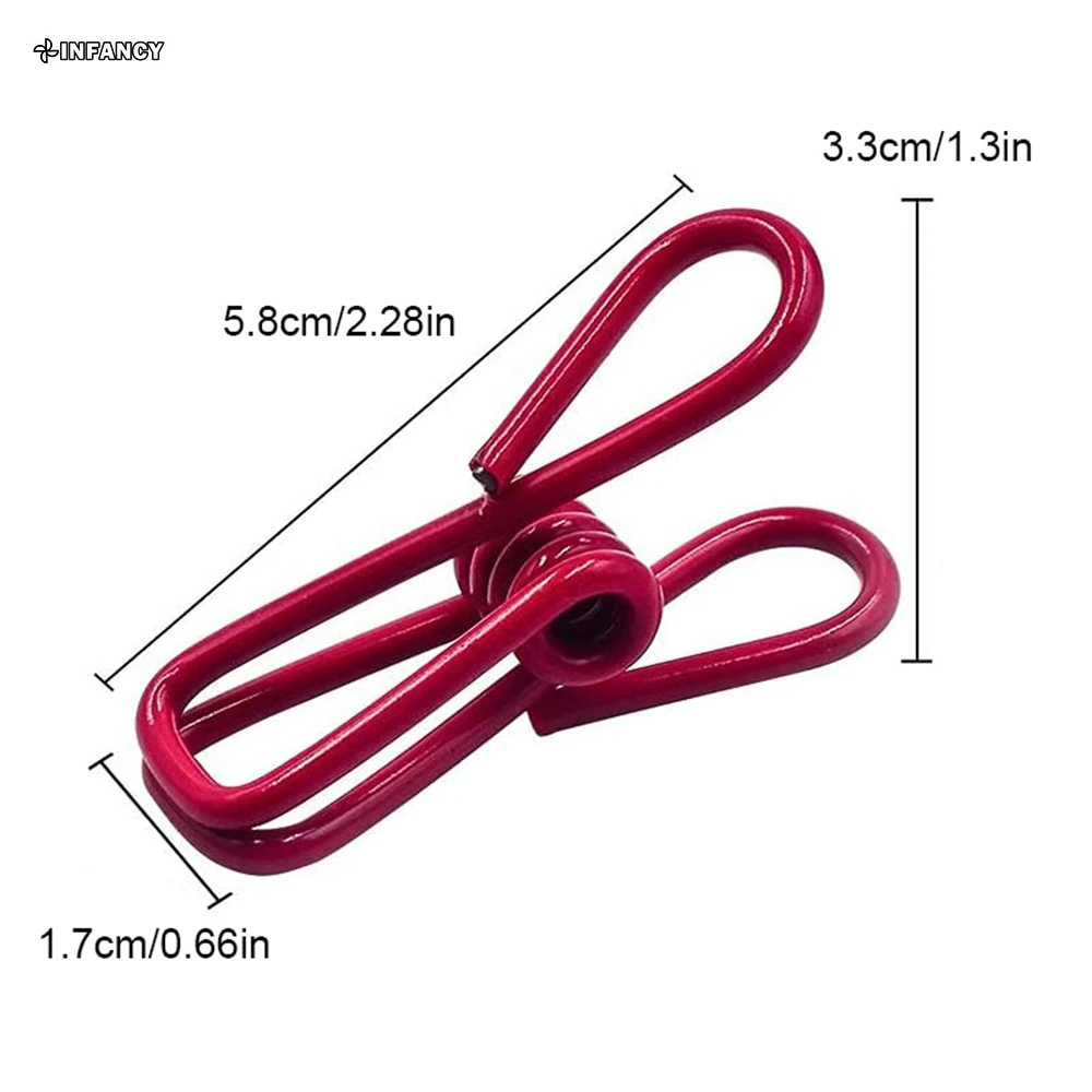 Description Picture 6 of itemMulti-Purpose Metal Clips For Food Bags/Chips Bag/Clothes Books Household Clamps Clothespin Clothes Pegs 10Pcs 2Inch Bag Clips