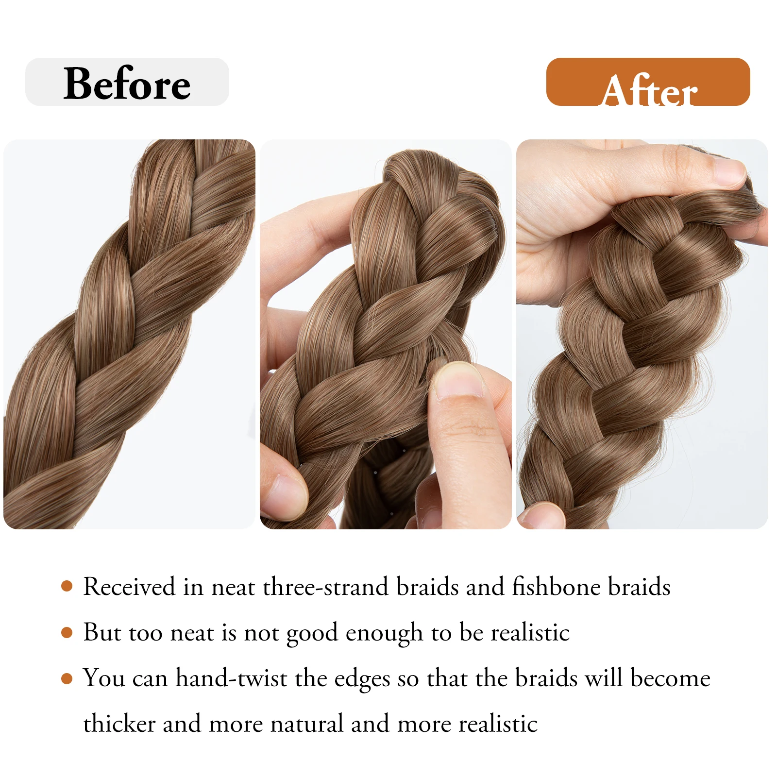 Synthetic Premium Adjustable Handmade Braided Elastic Band Hair Fashion Braiding Hair Headband Headwear For Women Best Sellers In Hair Extensions & Wigs