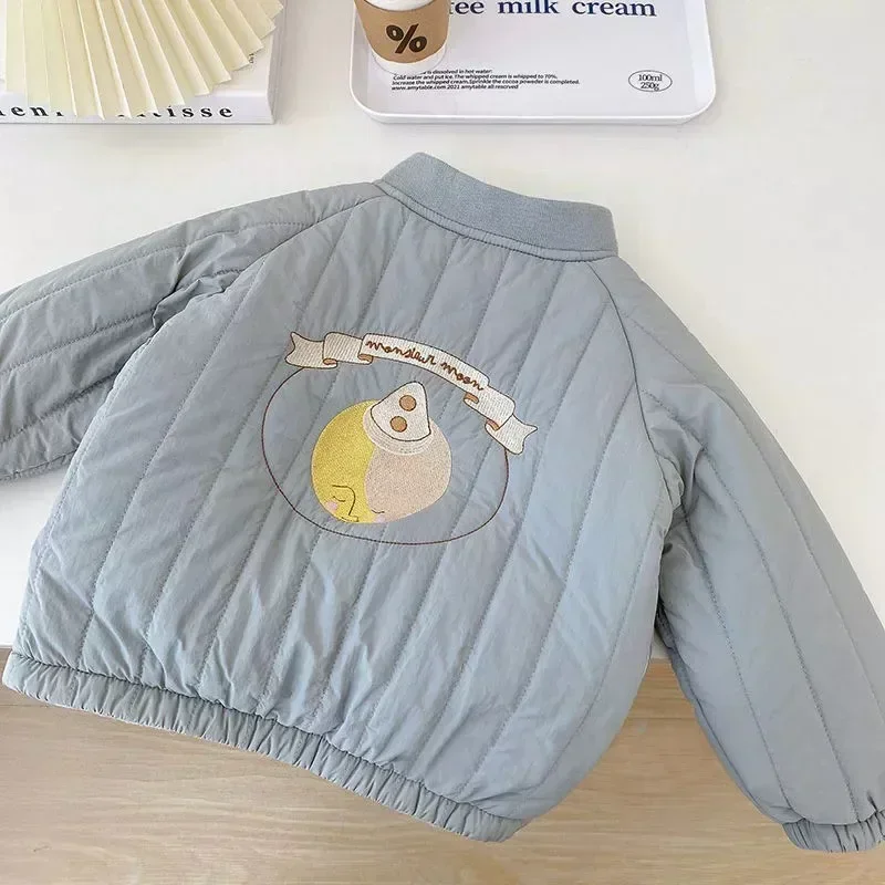 Jackets Winter Autumn Long Sleeve Embroidery Fleece Cotton Kids Coats Outerwear Toddler Baby Children Clothing Boy Girl winter cotton coat kids jackets