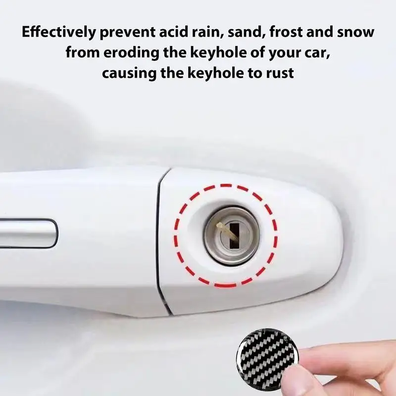 Car Door Lock Stickers 4PCS Keyhole Protector Trim Screw Protector Key Decor Automotive