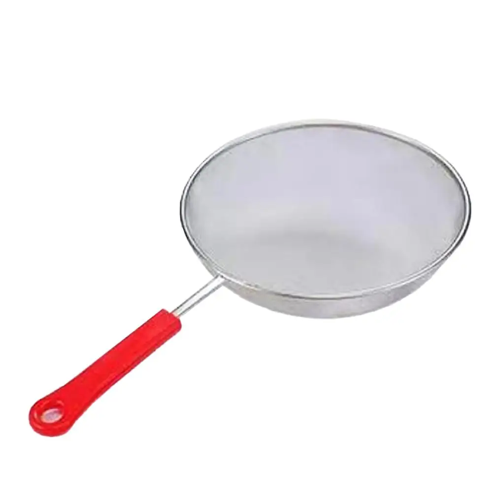 NEW Steel Flour Filter Screen Wood Handle Filter Household Oil Fine Spoon Residue Fried Strainer To Cooking Scoop H0R3