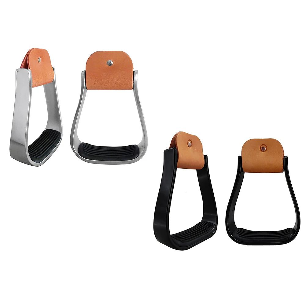 Horse Riding Stirrups Trail Stirrups For Saddle Western With Anti-Slip Rubber Pad Aluminum Lightweight Western Horse