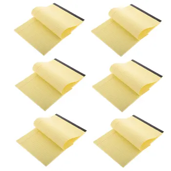 6 Pezzi Blocco Note A4 Giallo Strappabile con Pagine a Righe e Layout Sezionato per Scrittura Ordinata, Ideale per Lavoro, Scuola, Università, Insegnanti e Affari