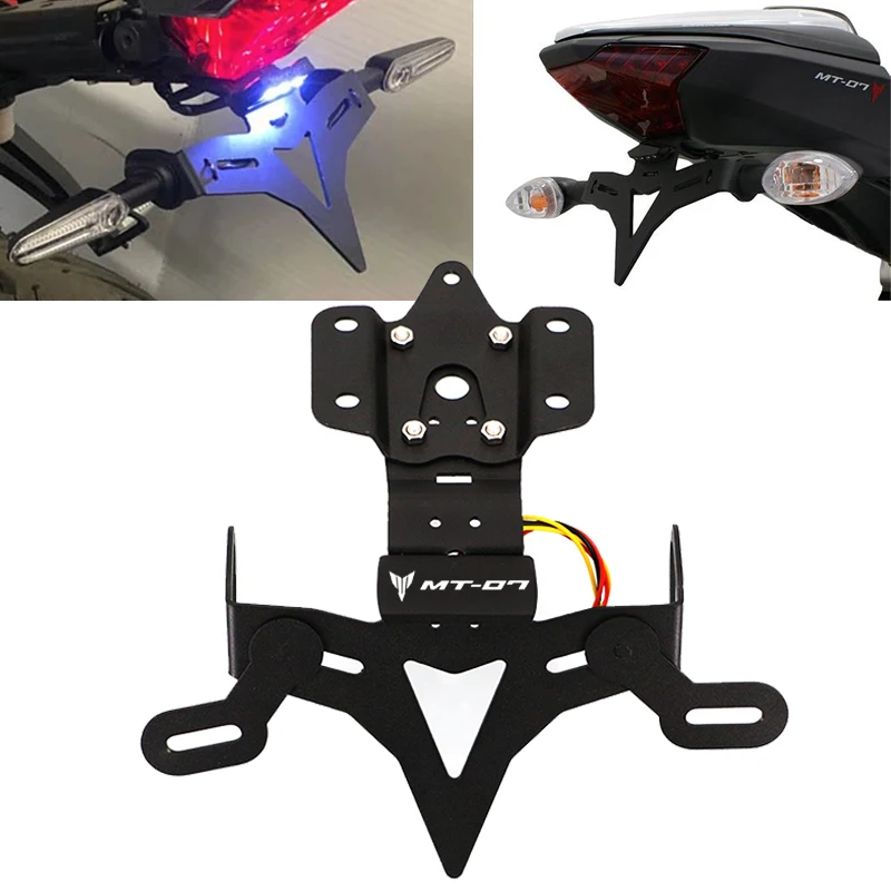 Motorcycle License Plate Holder License Plate Holder for Yamaha MT 07 MT07 FZ07 2013- Motorcycle Tail Tidy License Plate Holder Fender Eliminator Accesorios Para Moto