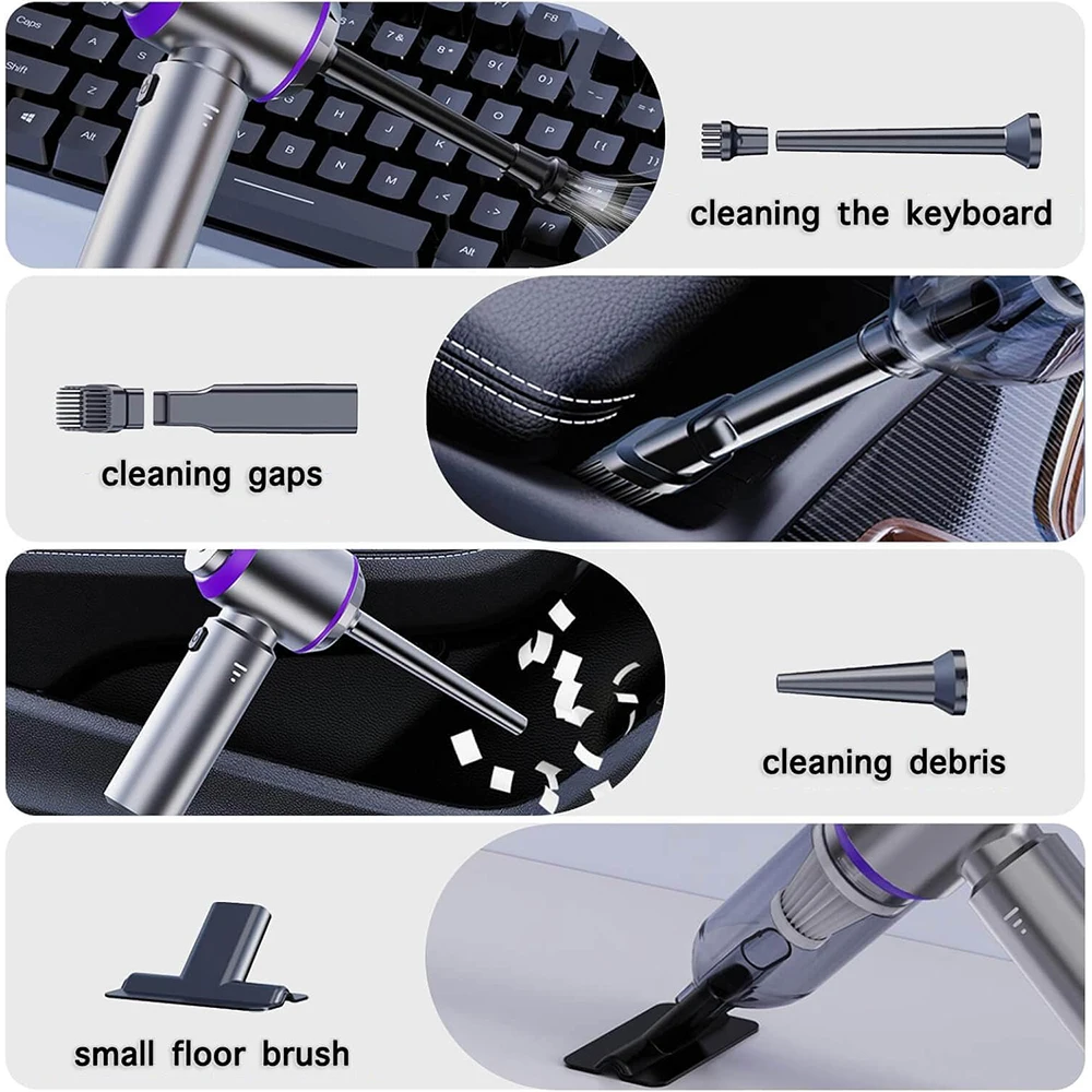 Car Vacuum Cleaner Portable Handheld Wireless Air Duster High Power Brushless Motor Cleaning Machine Auto Blower Home Appliance