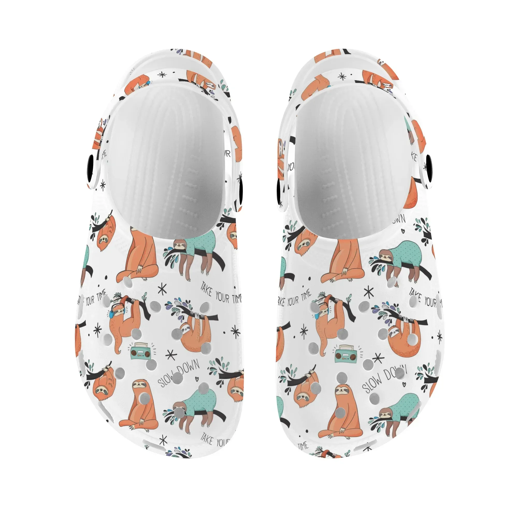 Women Slippers Hole Shoes Cute Koala Flower Print Girls Beach Shoes Light Home Outdoor Sandals Summer Wading Sneakers Adult