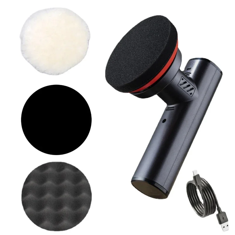 EAFC 4000 Rpm Wireless Polisher Car Electric Polishing Machine Adjustable Speed Waxer with Foam Wool Pads for Waxing Buffing