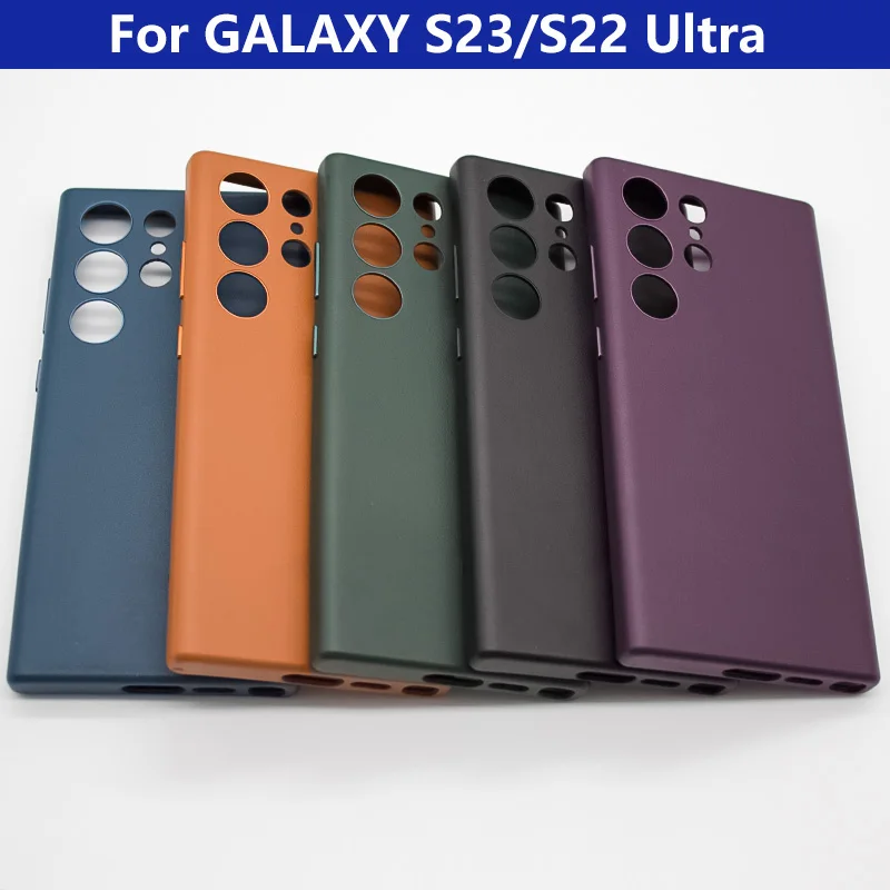 

Кожаный чехол для SAMSUNG Galaxy S23 S22, ультратонкий чехол из экокожи, роскошный деловой чехол для телефона с полной защитой S23Ultra S22Ultra