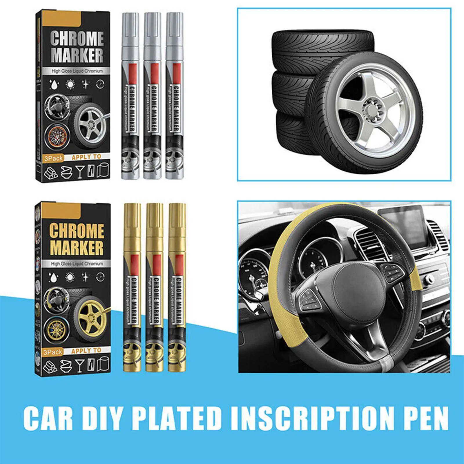 Waterproof Chrome Paint Marker for Car Wheel Repair